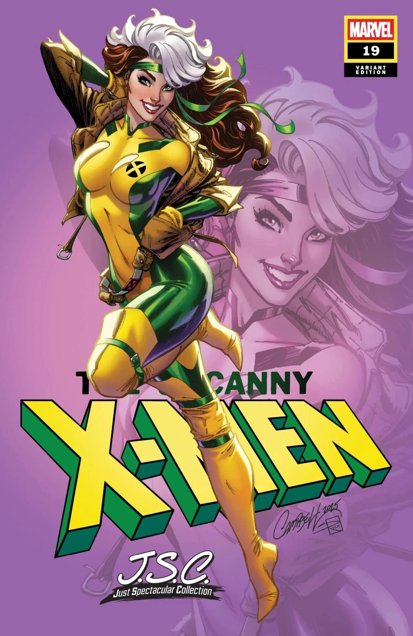 Uncanny X-MEN #19 Rogue variant edition cover illustrated by J. Scott Campbell