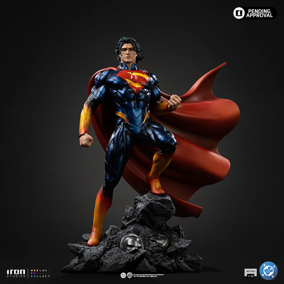 Realistic Superman standing on a rock